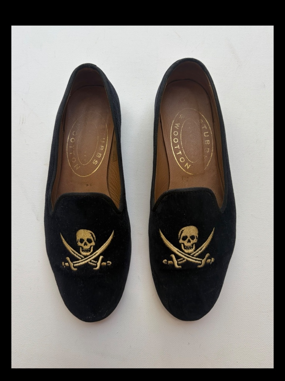 Stubbs and Wooton Jolly Roger Skull Loafers